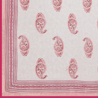 Cotton Dohar / Blanket King Bed Size Hand Block Printed (Pink Paisley)