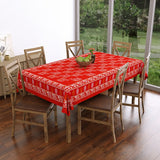 Pure Cotton Table Cloth Rajasthani Hand Block Printed (Red Elephant)