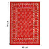 Pure Cotton Table Cloth Rajasthani Hand Block Printed (Red Elephant)