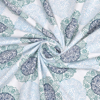 Pure Cotton Table Cloth Rajasthani Hand Block Printed (GREY CIRCLE)