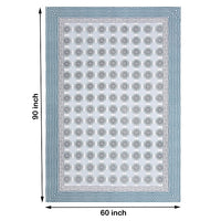 Pure Cotton Table Cloth Rajasthani Hand Block Printed (GREY CIRCLE)