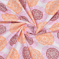 Pure Cotton Table Cloth Rajasthani Hand Block Printed (PINK CIRCLE)