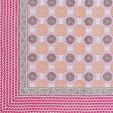 Pure Cotton Table Cloth Rajasthani Hand Block Printed (PINK CIRCLE)