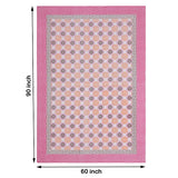 Pure Cotton Table Cloth Rajasthani Hand Block Printed (PINK CIRCLE)