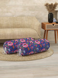 Rajasthani Handmade Hand Block Print Cotton Bolster Cover , Blue Jaal (2 Pcs)