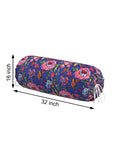 Rajasthani Handmade Hand Block Print Cotton Bolster Cover , Blue Jaal (2 Pcs)