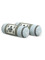 Rajasthani Handmade Hand Block Print Cotton Bolster Cover , Color 27 (2 Pcs)