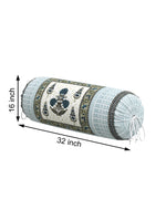 Rajasthani Handmade Hand Block Print Cotton Bolster Cover , Color 27 (2 Pcs)