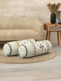 Rajasthani Handmade Hand Block Print Cotton Bolster Cover , Color 28 (2 Pcs)