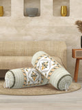 Rajasthani Handmade Hand Block Print Cotton Bolster Cover , Color 28 (2 Pcs)