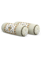 Rajasthani Handmade Hand Block Print Cotton Bolster Cover , Color 28 (2 Pcs)