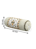Rajasthani Handmade Hand Block Print Cotton Bolster Cover , Color 28 (2 Pcs)