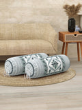 Rajasthani Handmade Hand Block Print Cotton Bolster Cover , Color 29 (2 Pcs)