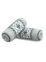 Rajasthani Handmade Hand Block Print Cotton Bolster Cover , Color 29 (2 Pcs)