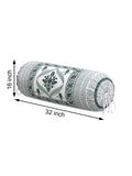 Rajasthani Handmade Hand Block Print Cotton Bolster Cover , Color 29 (2 Pcs)