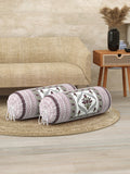 Rajasthani Handmade Hand Block Print Cotton Bolster Cover , Color 30 (2 Pcs)