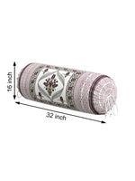 Rajasthani Handmade Hand Block Print Cotton Bolster Cover , Color 30 (2 Pcs)
