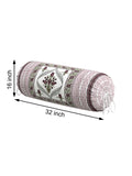 Rajasthani Handmade Hand Block Print Cotton Bolster Cover , Color 30 (2 Pcs)