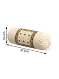 Rajasthani Handmade Hand Block Print Cotton Bolster Cover , Color 33 (2 Pcs)