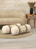 Rajasthani Handmade Hand Block Print Cotton Bolster Cover , Color 33 (2 Pcs)