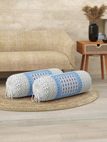 Rajasthani Handmade Hand Block Print Cotton Bolster Cover , Color 34 (2 Pcs)