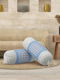 Rajasthani Handmade Hand Block Print Cotton Bolster Cover , Color 34 (2 Pcs)