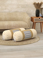 Rajasthani Handmade Hand Block Print Cotton Bolster Cover , Color 36 (2 Pcs)