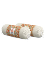 Rajasthani Handmade Hand Block Print Cotton Bolster Cover , Color 38 (2 Pcs)