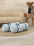 Rajasthani Handmade Hand Block Print Cotton Bolster Cover , Color 40 (2 Pcs)