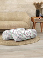 Rajasthani Handmade Hand Block Print Cotton Bolster Cover , Color 42 (2 Pcs)