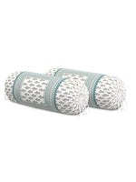 Rajasthani Handmade Hand Block Print Cotton Bolster Cover , Green Bird (2 Pcs)