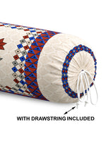 Rajasthani Handmade Hand Block Print Cotton Bolster Cover , Maroon Star (2 Pcs)