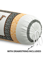 Rajasthani Handmade Hand Block Print Cotton Bolster Cover , Yellow Camel (2 Pcs)