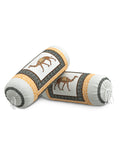 Rajasthani Handmade Hand Block Print Cotton Bolster Cover , Yellow Camel (2 Pcs)