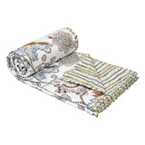 BLOCKS OF INDIA Polycotton Double Dohar /Blanket for Summer (BROWN CHIDIYA DULL COTTON)