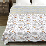 BLOCKS OF INDIA Polycotton Double Dohar /Blanket for Summer (BROWN CHIDIYA DULL COTTON)