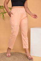 Women Cotton Pant Trouser Regular Fit with Two Pocket for Office School Formal Casual Daily Use Beige Pant
