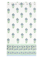 BLOCKS OF INDIA Hand Block Printed Cotton Daylight Curtain with Eyelets(Set of 2 Curtains) (Flower 214 cm / Door)