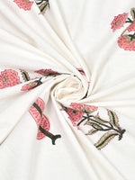 BLOCKS OF INDIA Hand Block Printed Cotton Daylight Curtain with Eyelets(Set of 2 Curtains) (Flower 214 cm / Door)