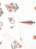 BLOCKS OF INDIA Hand Block Printed Cotton Daylight Curtain with Eyelets(Set of 2 Curtains) (Flower 214 cm / Door)