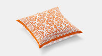 Rajasthani Handmade Hand Block Print Cotton Cushion Cover, Orange Buti ( 5Pcs )