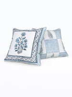 Rajasthani Handmade Hand Block Print Cotton Cushion Cover , Grey Rose (5 Pcs)