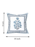 Rajasthani Handmade Hand Block Print Cotton Cushion Cover , Grey Rose (5 Pcs)
