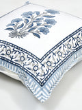 Rajasthani Handmade Hand Block Print Cotton Cushion Cover , Grey Rose (5 Pcs)