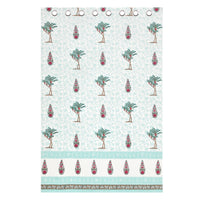 BLOCKS OF INDIA Hand Block Printed Cotton Daylight Curtain with Eyelets(Set of 2 Curtains) (Flower 214 cm / Door)