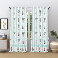 BLOCKS OF INDIA Hand Block Printed Cotton Daylight Curtain with Eyelets(Set of 2 Curtains) (Flower 214 cm / Door)