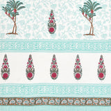 BLOCKS OF INDIA Hand Block Printed Cotton Daylight Curtain with Eyelets(Set of 2 Curtains) (Flower 214 cm / Door)
