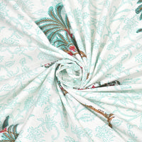 BLOCKS OF INDIA Hand Block Printed Cotton Daylight Curtain with Eyelets(Set of 2 Curtains) (Flower 214 cm / Door)