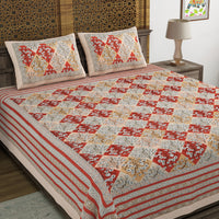 King Size Pure Cotton Hand Block Print Bedsheet Design 15