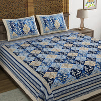 King Size Pure Cotton Hand Block Print Bedsheet Design 16
